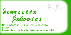 henrietta jakovics business card